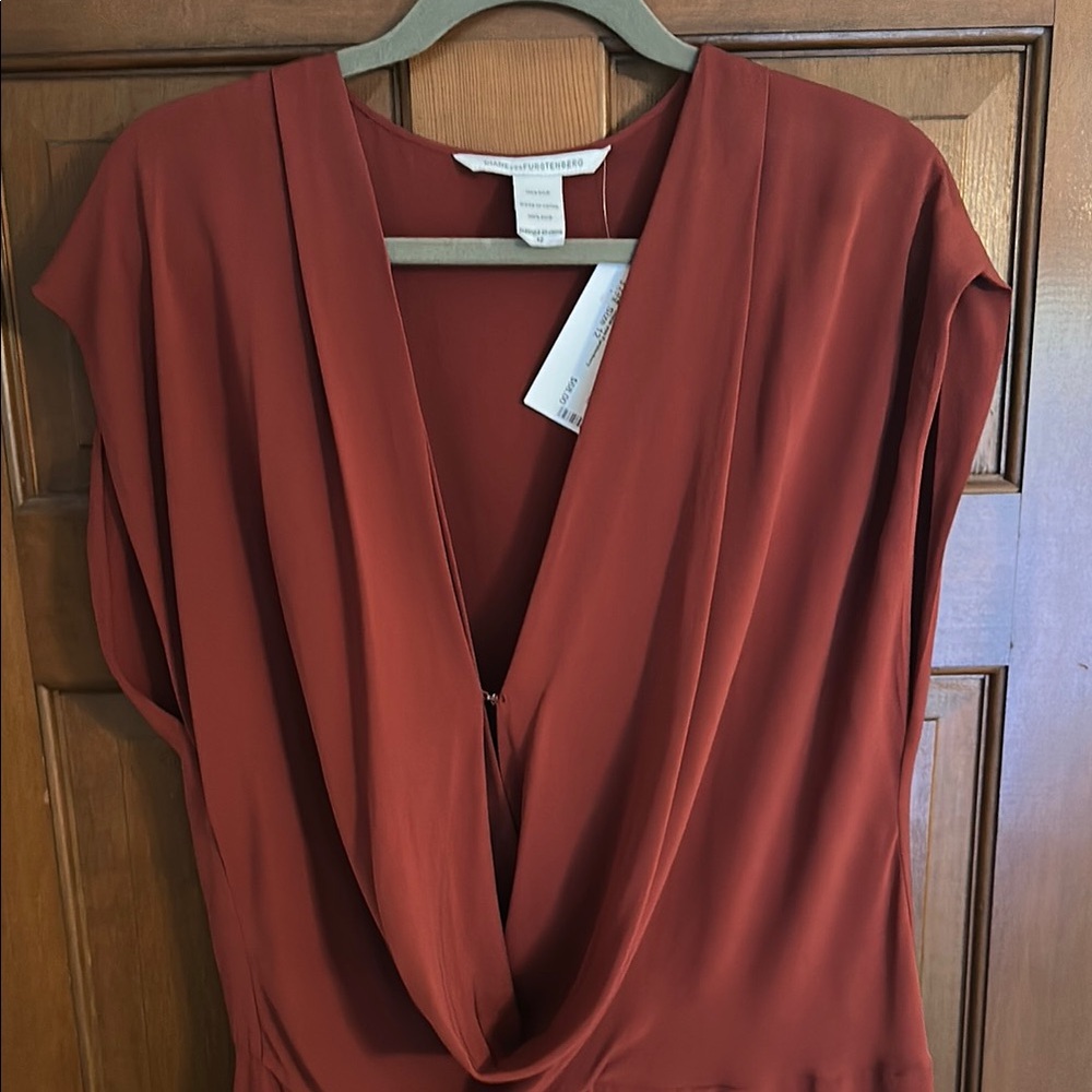Diane von Furstenberg Cowl Neck Draped Silk Dress - Picture 5 of 5